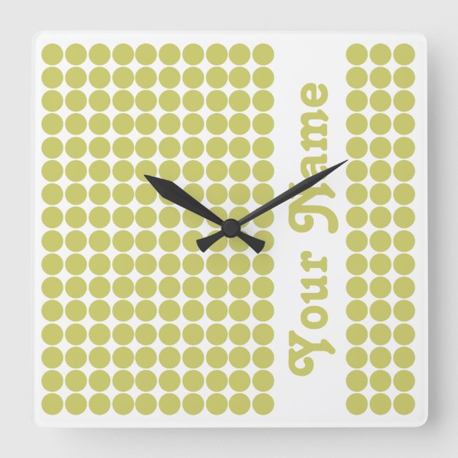 Reloj Cuadrado Khaki Safari Dot with name (Anverso)