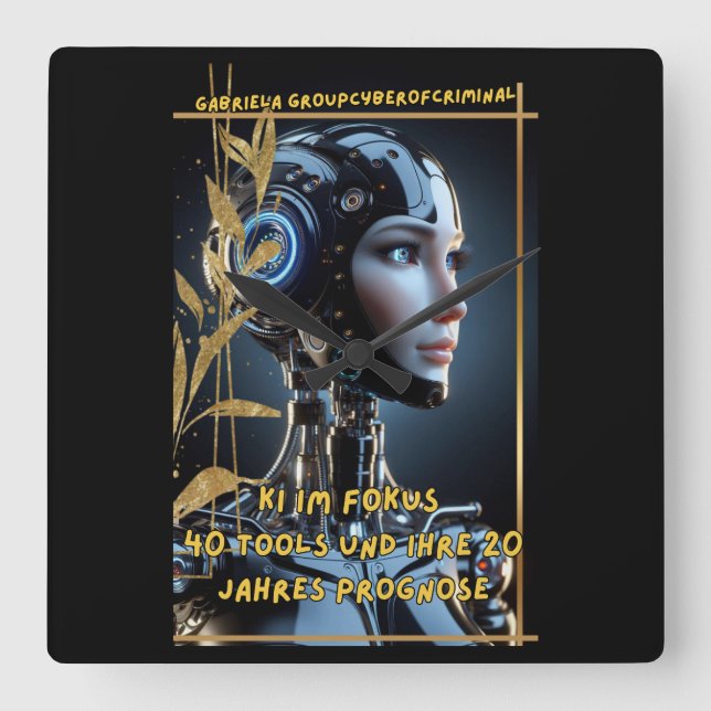 Reloj Cuadrado KI im Fokus (Anverso)