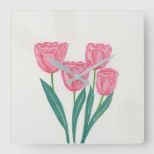 Reloj Cuadrado Kind Tulips