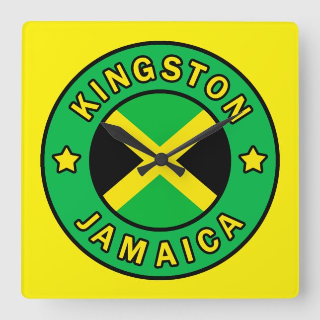 Reloj Cuadrado Kingston Jamaica (Anverso)