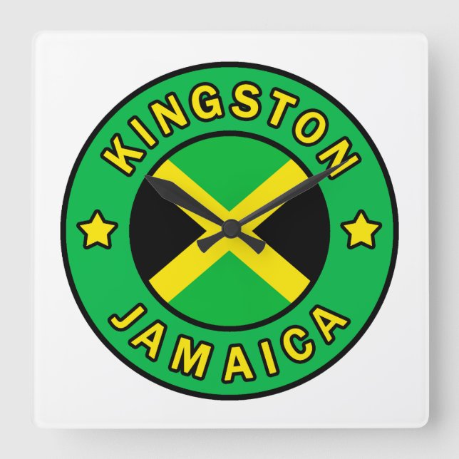 Reloj Cuadrado Kingston Jamaica (Anverso)