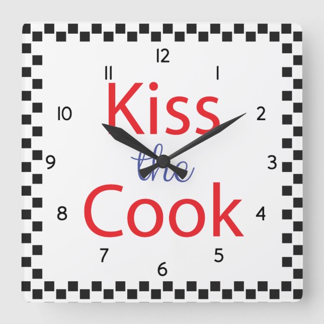 Reloj Cuadrado Kiss The Cook (Anverso)