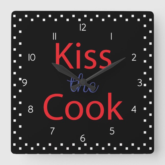 Reloj Cuadrado Kiss The Cook (Anverso)