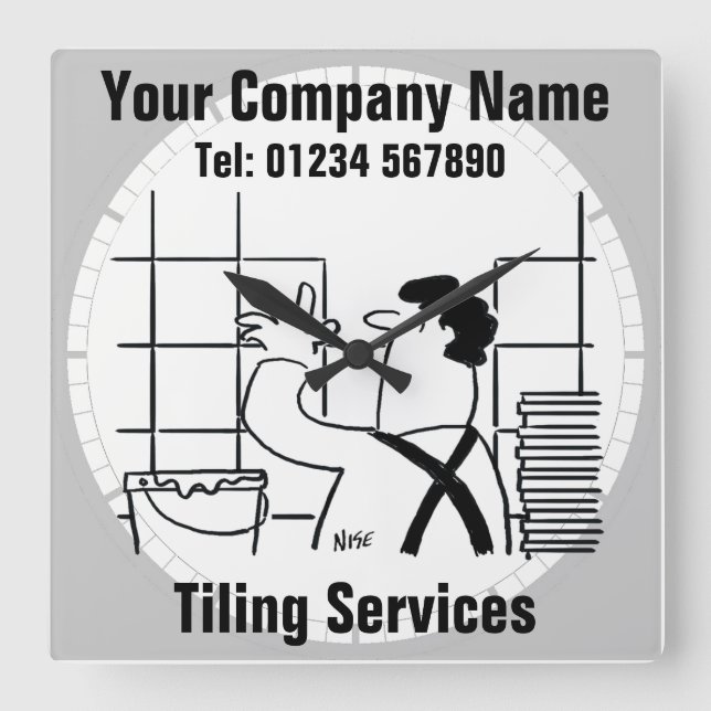 Reloj Cuadrado Kitchen & Bathroom Tiler Wall or Floor Tiling (Anverso)