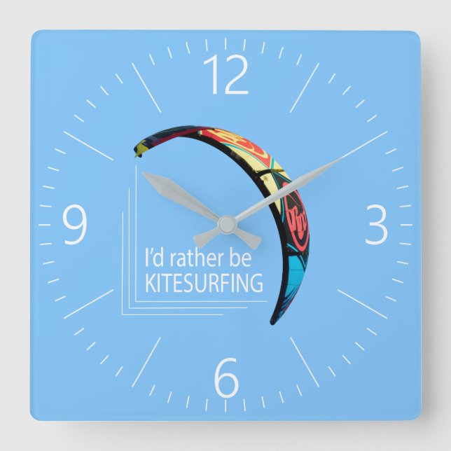 Reloj Cuadrado Kitesurf (Anverso)