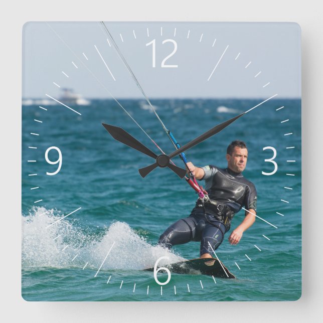 Reloj Cuadrado Kitesurf (Anverso)