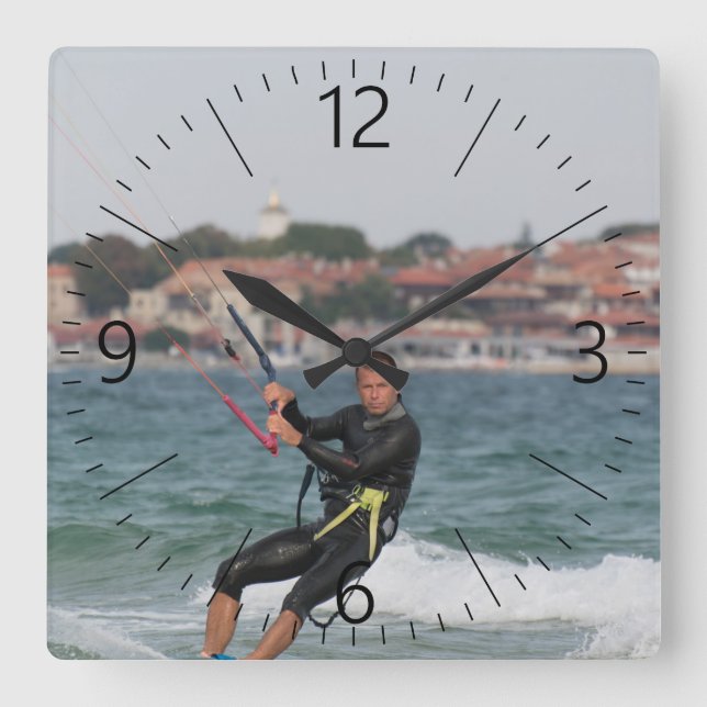 Reloj Cuadrado Kitesurf (Anverso)