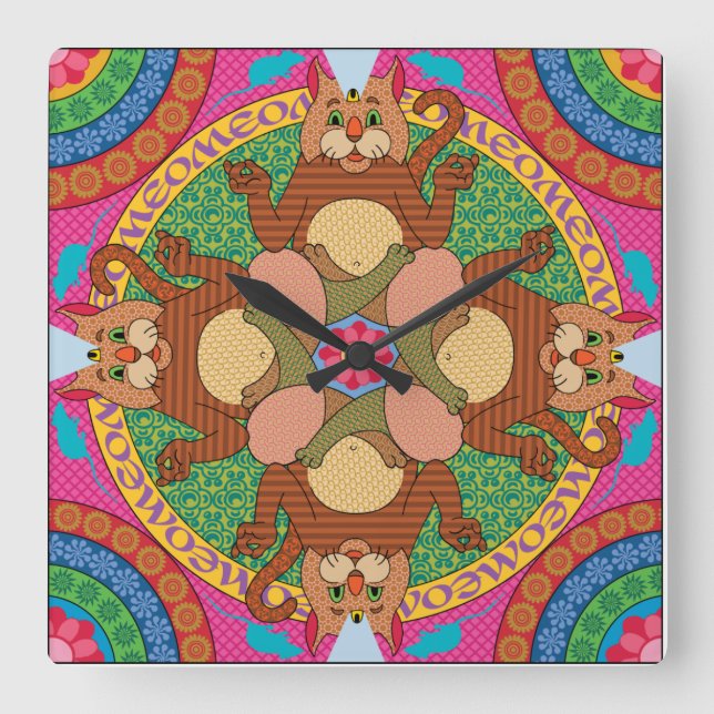 Reloj Cuadrado Kitty Karma Clock (Anverso)