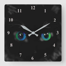 Reloj Cuadrado Kitty negro
