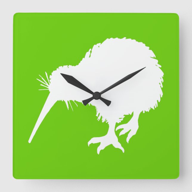 Reloj Cuadrado Kiwi verde y blanco (Anverso)