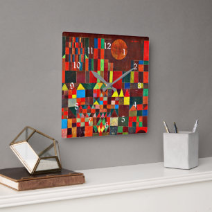 Reloj Cuadrado Klee - Castillo y Sol