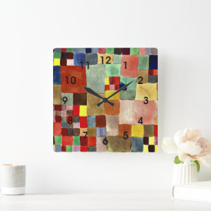 Reloj Cuadrado Klee - Flora en arena