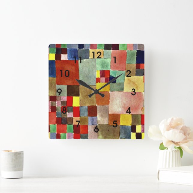 Reloj Cuadrado Klee - Flora en arena (Hogar)