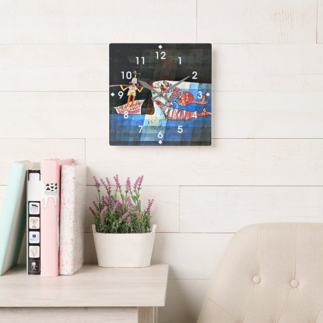 Reloj Cuadrado Klee - La gente de mar (Sala de lectura)