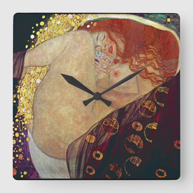 Reloj Cuadrado Klimt “ Danae ” (Anverso)