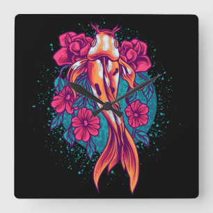 Reloj Cuadrado Koi Fish