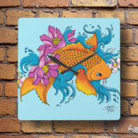 Koi y Flores