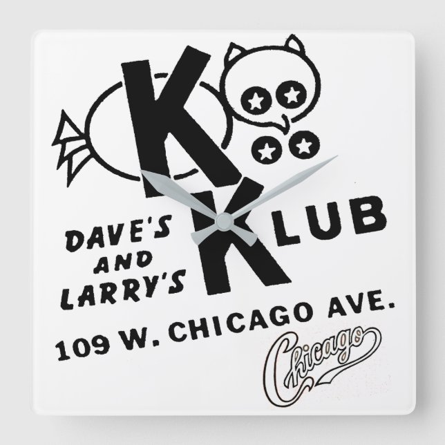 Reloj Cuadrado KOO KOO KLUB, Chicago, Illinois (Anverso)