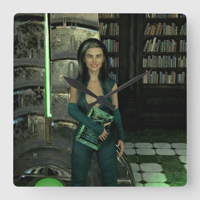 Reloj Cuadrado Kristen Williams, Especialista en Ciberseguridad (Anverso)