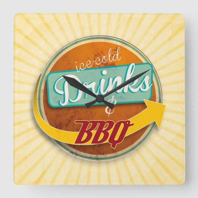 Reloj Cuadrado Küchenuhr im 50er-Jahre-Style (Anverso)