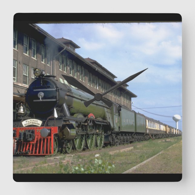 Reloj Cuadrado L&N 4-6-2 con "Flying Scotsman_Trains" (Anverso)