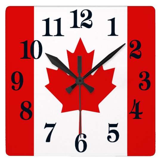 Reloj Cuadrado La bandera de la hoja de arce de Canadá