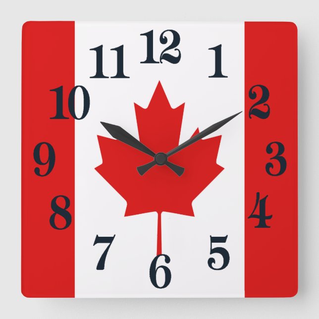 Reloj Cuadrado La bandera de la hoja de arce de Canadá (Anverso)