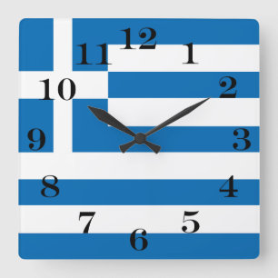 Reloj Cuadrado La bandera nacional de Grecia