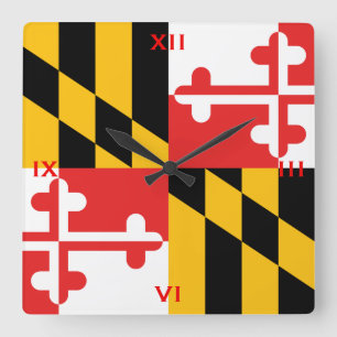 Reloj Cuadrado La bandera oficial del estado de Maryland