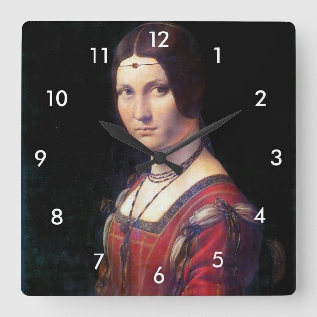 Reloj Cuadrado La Belle Ferronniere, Leonardo da Vinci (Anverso)