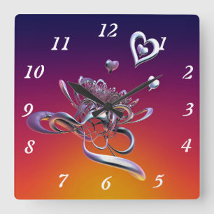 Reloj Cuadrado La belleza de corazones