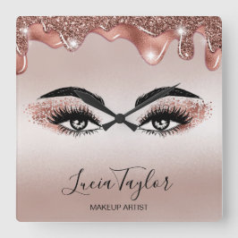 Reloj Cuadrado La belleza maquillada azota a Rosa Purpurina de go