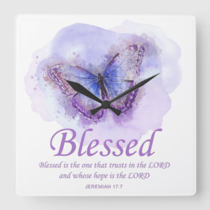 Reloj Cuadrado La Biblia Cristiana Femenina Verse Butterfly:Bendi