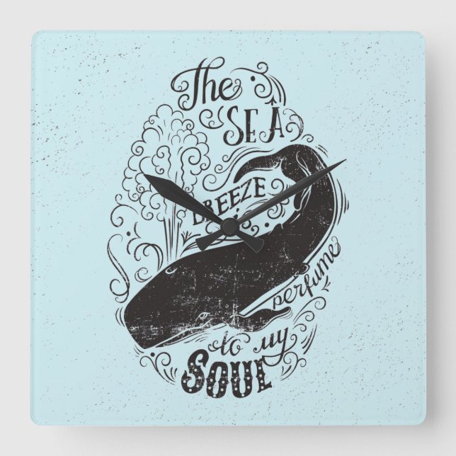 Reloj Cuadrado La Brisa Del Mar Es Perfume (Anverso)