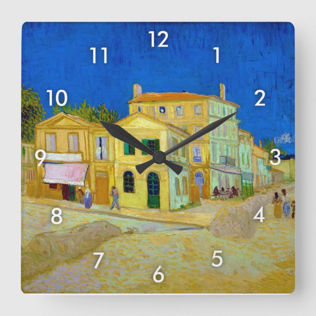 Reloj Cuadrado La casa amarilla, Van Gogh (Anverso)
