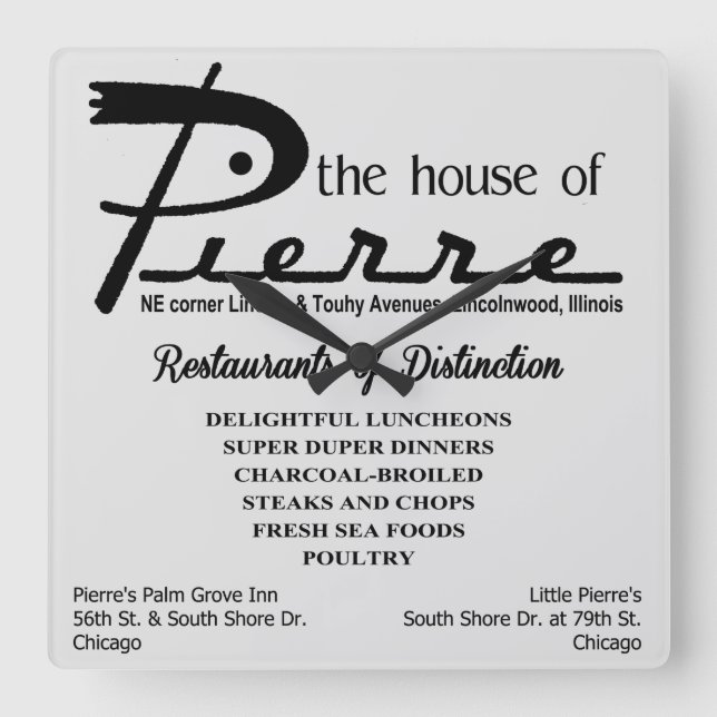 Reloj Cuadrado la casa de Pierre, Lincoln & Touhy, Lincoln, Linco (Anverso)