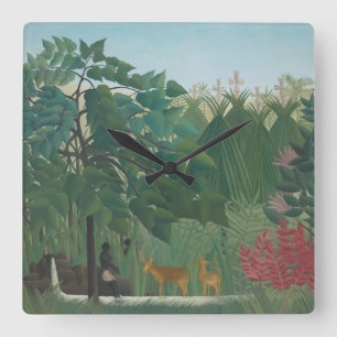 Reloj Cuadrado La Cascada de Henri Rousseau, Arte Antiguo Fino