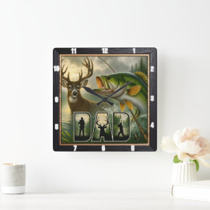 Reloj Cuadrado La caza de fauna silvestre de papá