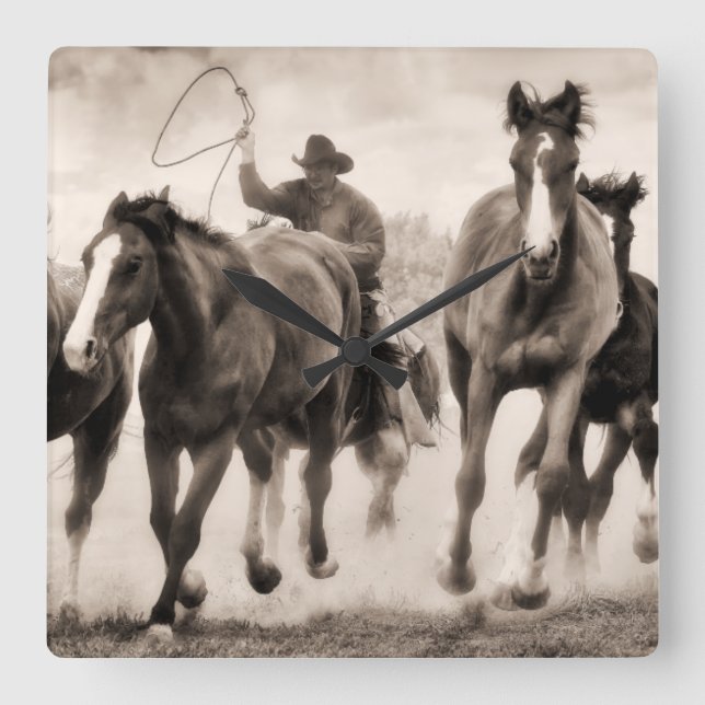 Reloj Cuadrado La caza I (Anverso)