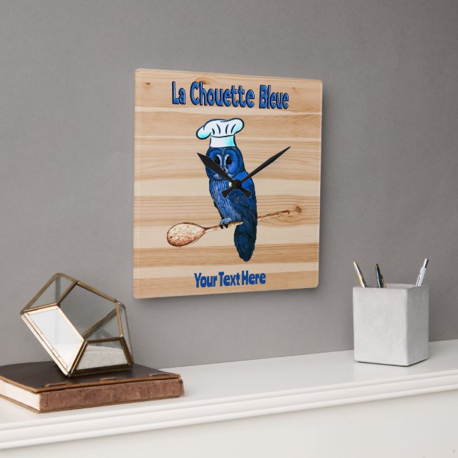 Reloj Cuadrado La Chouette Bleue Cafe (Oficina)