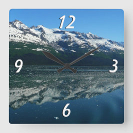 Reloj Cuadrado La costa de Alaska, hermosa fotografía natural