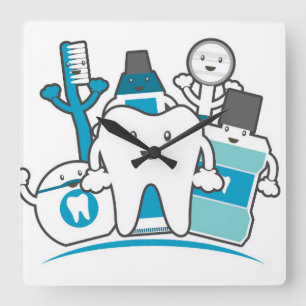Reloj Cuadrado La cuadrilla limpia de los dientes