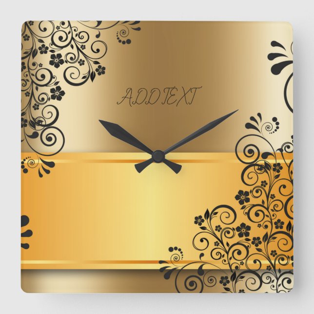 Reloj Cuadrado La elegancia de los tonos dorados (Anverso)