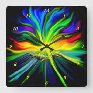 Reloj Cuadrado La familia de los delfines al sol