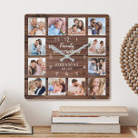 Reloj Cuadrado La familia es todo lo que se cita Collage de fotos<br><div class="desc">Cree fácilmente su propio reloj de pared rústico de madera estilo casa de campo personalizado con sus fotos de personalizados. El diseño también incluye una hermosa cita manuscrita: "La familia lo es todo". Para obtener los mejores resultados, recortar las imágenes a cuadrado - con el punto de enfoque en el...</div>