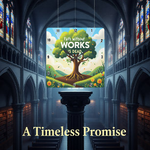 Reloj Cuadrado La fe sin obras está muerta