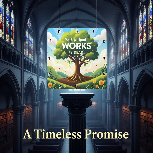 Reloj Cuadrado La fe sin obras está muerta (Subido por el creador)