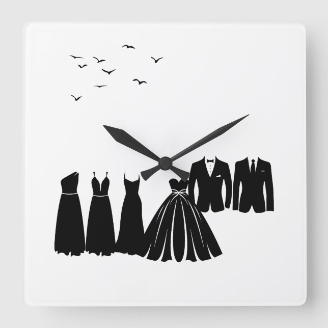 Reloj Cuadrado La fiesta de la boda (Anverso)