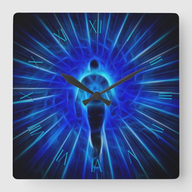 Reloj Cuadrado La figura emerge de la luz (Anverso)