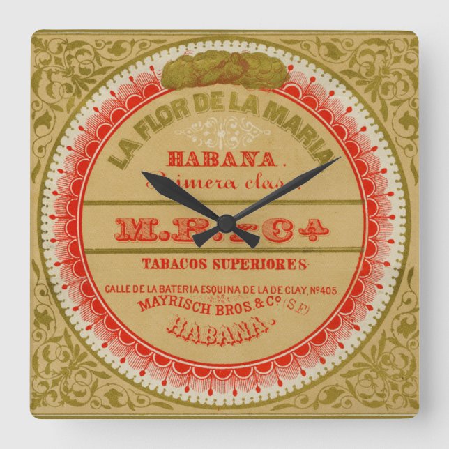 Reloj Cuadrado La flor de la María (Anverso)